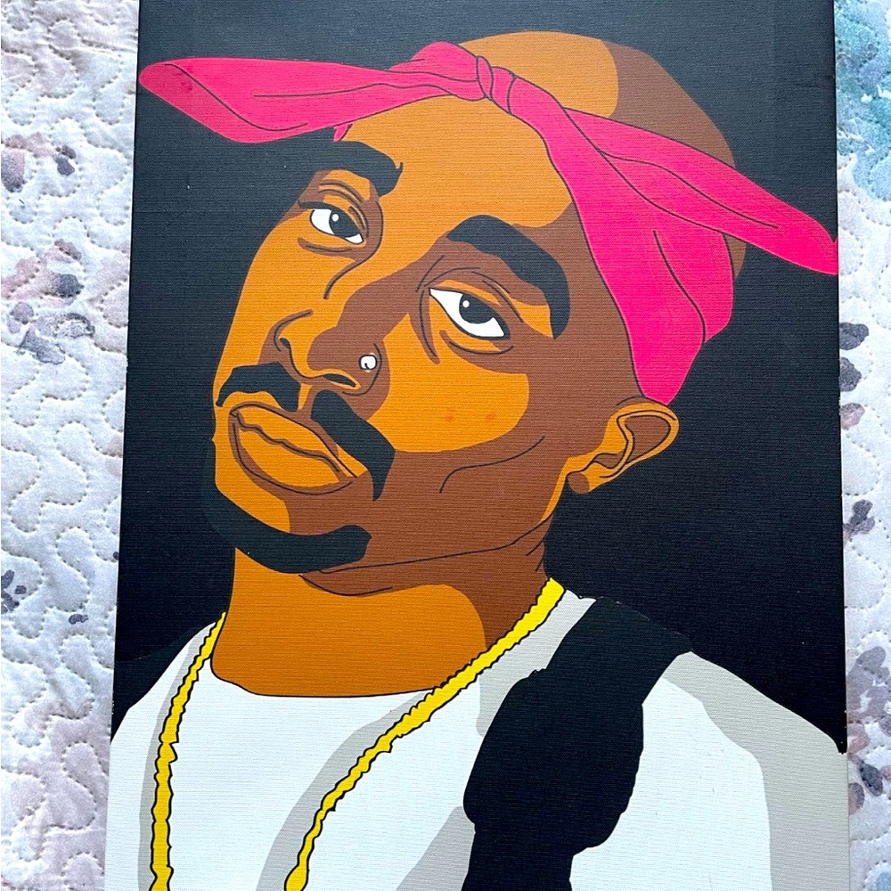 2Pac Painting Canvas Art (16x8)